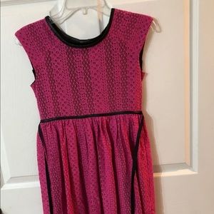 Speechless Hot Pink Dress with Leather Trim Sz 16